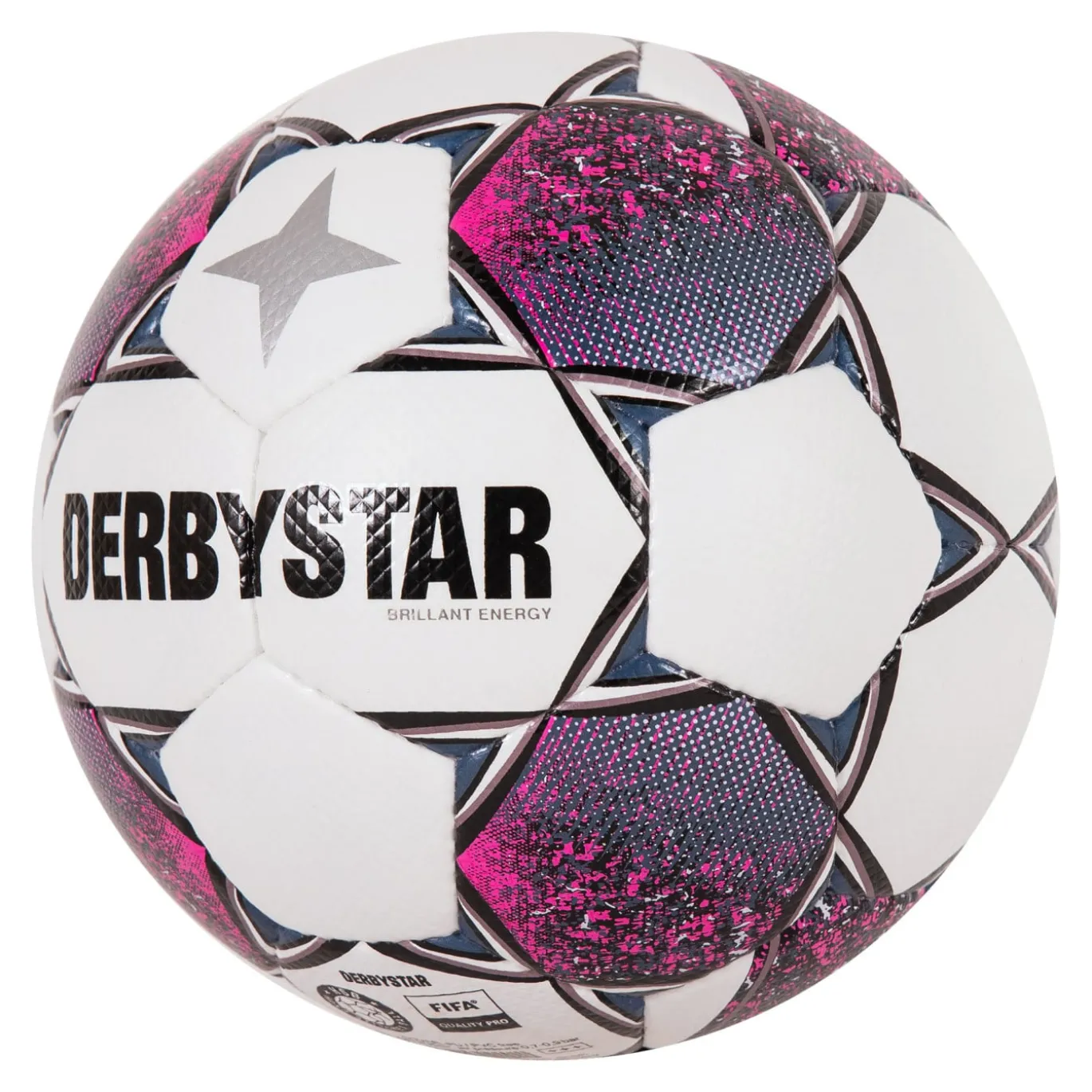 Derbystar Brillant Energy Voetbal Maat 5 Wit Roze Zwart
