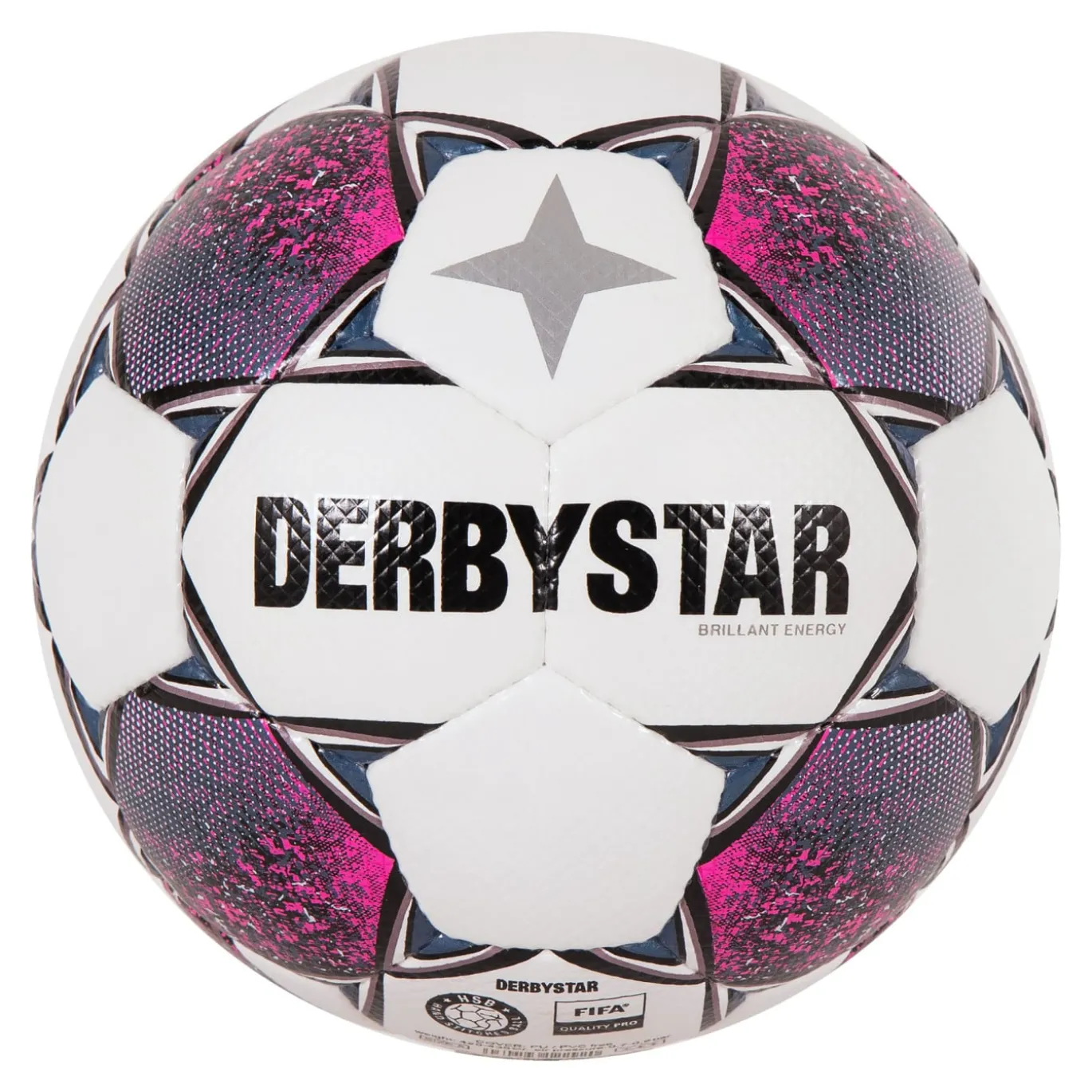 Derbystar Brillant Energy Voetbal Maat 5 Wit Roze Zwart