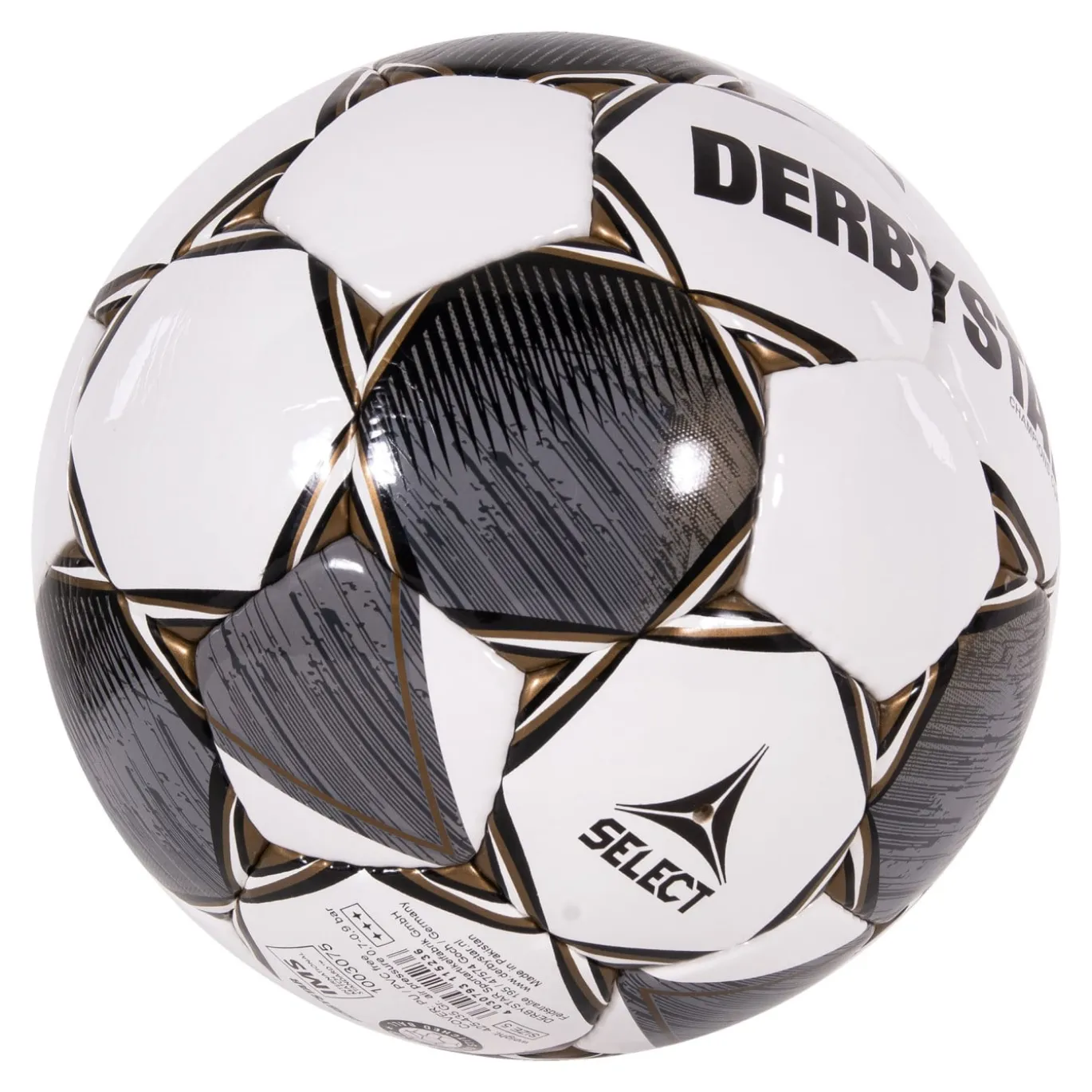 Derbystar Champions Cup II Voetbal Maat 5 Wit Grijs Zwart
