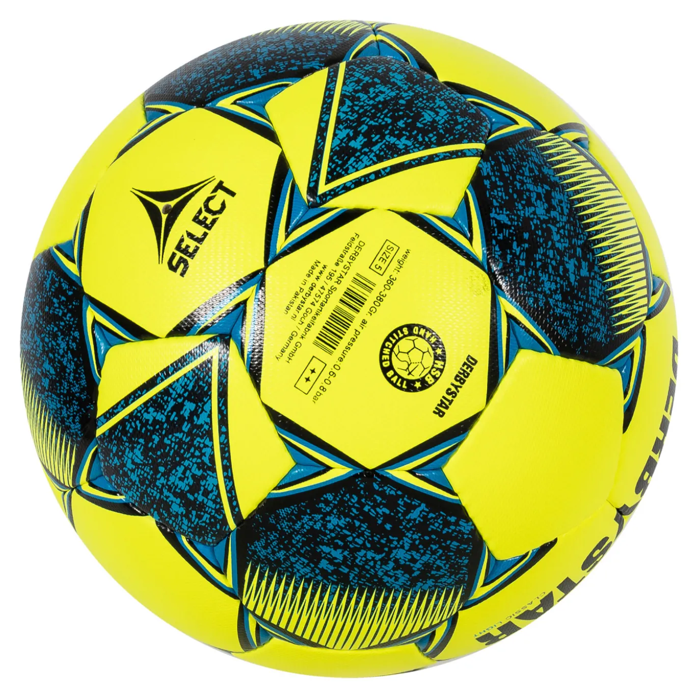Derbystar Classic Light II Kunstgras Voetbal Maat 5 Geel Blauw Zwart