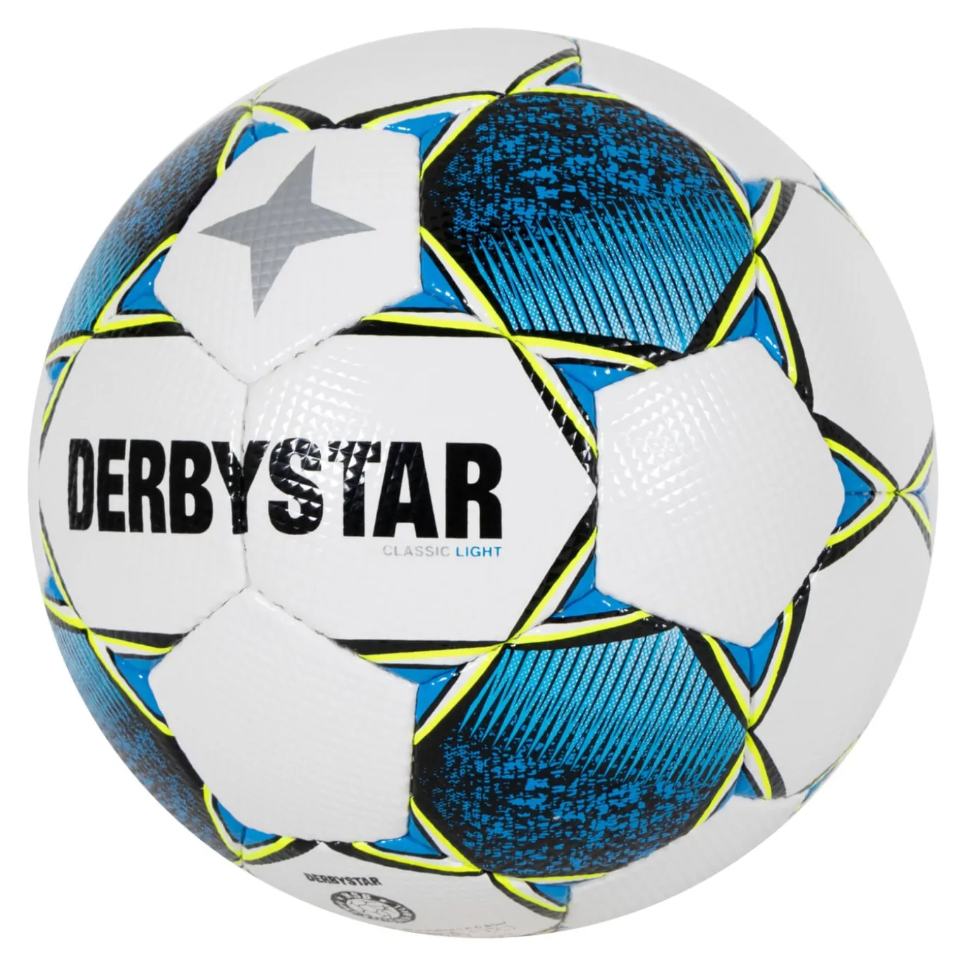 Derbystar Classic Light II Voetbal 8 x 1 Vlakken Maat 5 Wit Blauw Geel