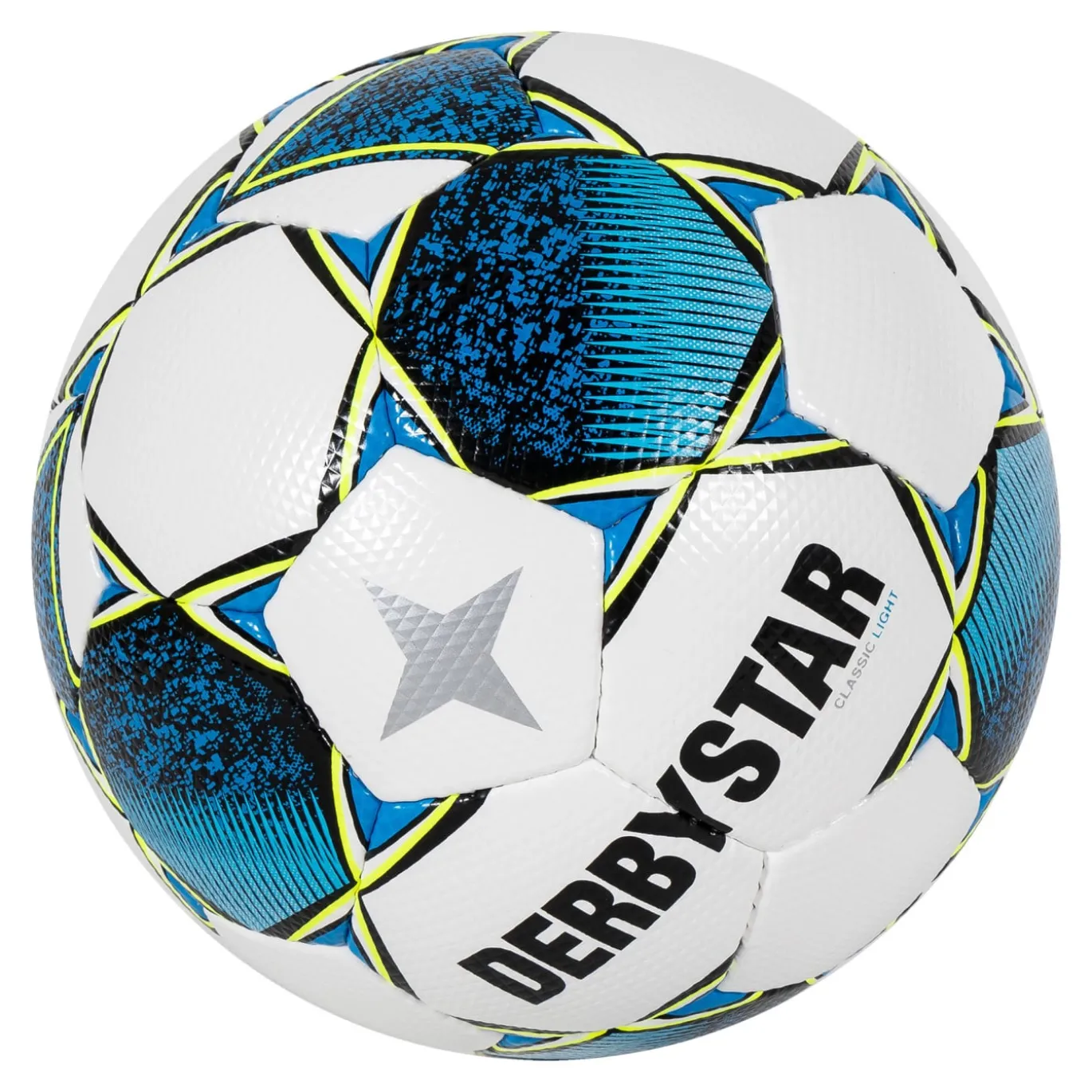 Derbystar Classic Light II Voetbal 8 x 1 Vlakken Maat 5 Wit Blauw Geel