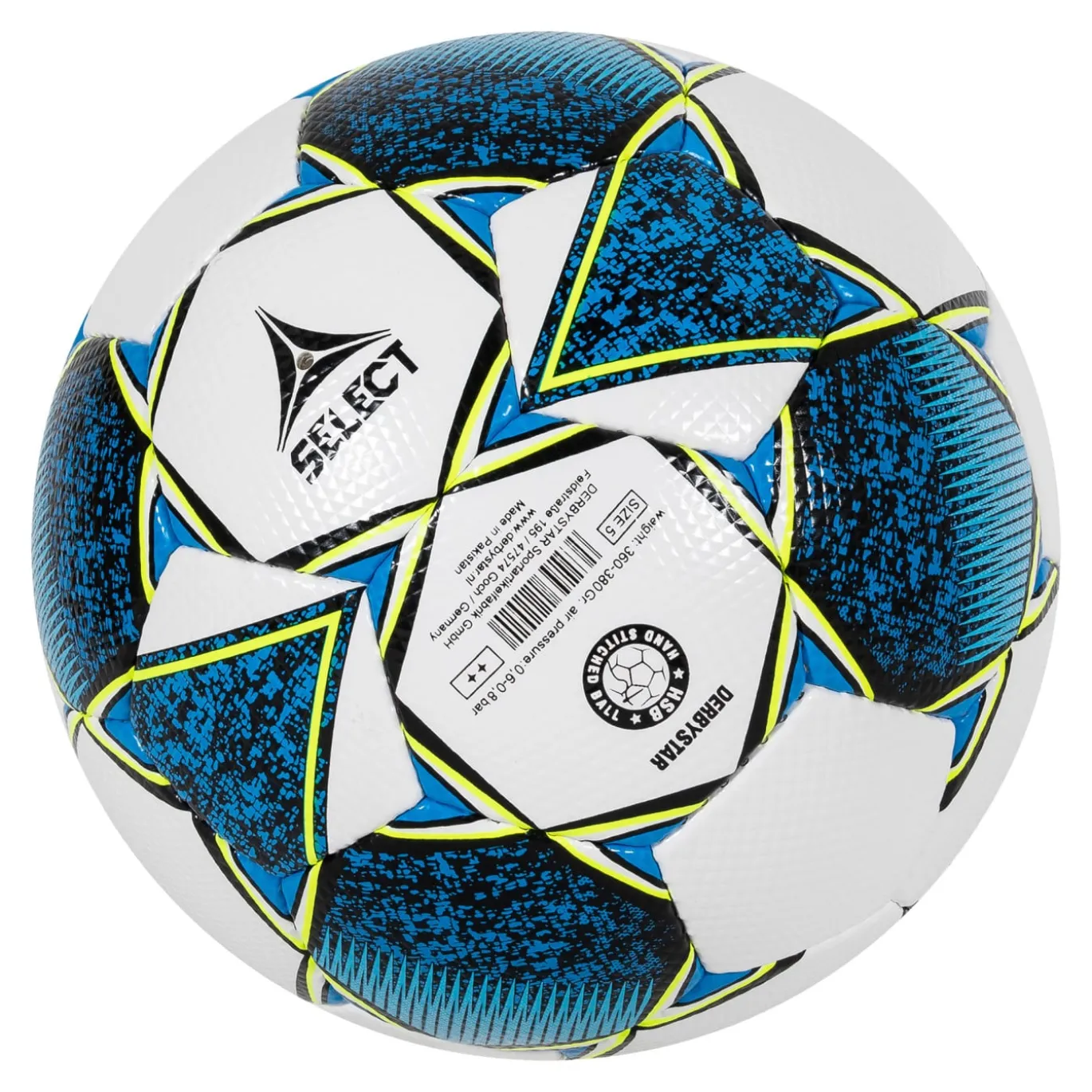 Derbystar Classic Light II Voetbal 8 x 1 Vlakken Maat 5 Wit Blauw Geel