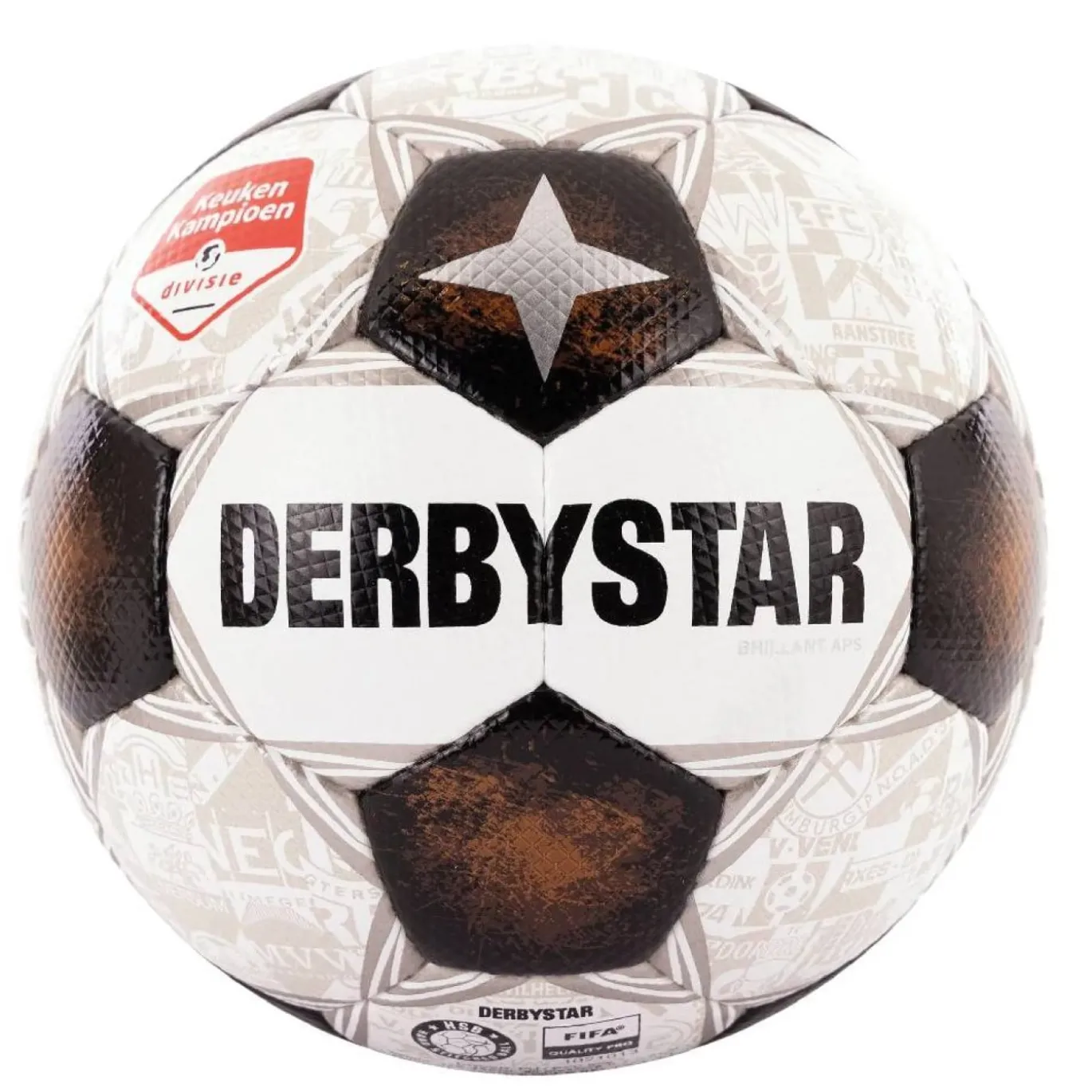 Derbystar Keuken Kampioen Divisie Brillant Voetbal Maat 5 2026-2027 Wit Zwart Bruin