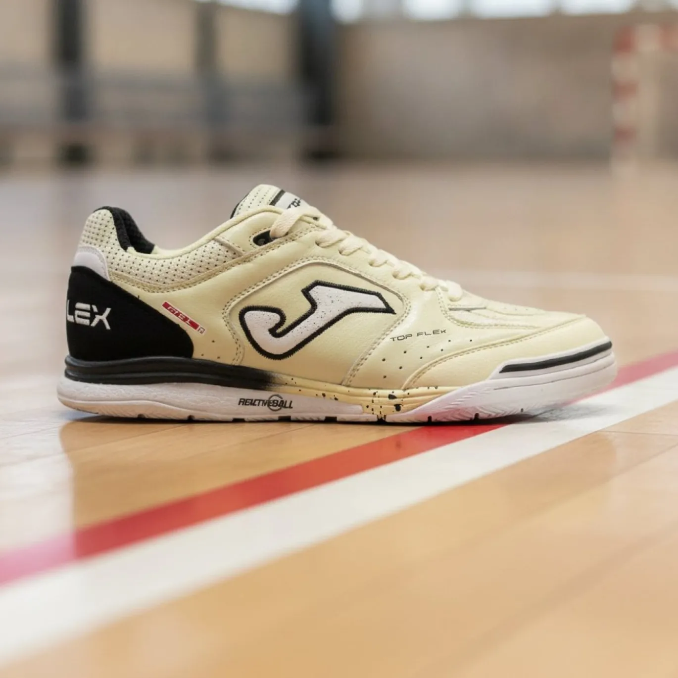 Joma Top Flex Rebound Zaalvoetbalschoenen (IN) Lichtgeel Zwart Wit
