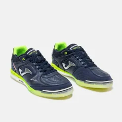 Joma Top Flex Rebound Zaalvoetbalschoenen (IN) Donkerblauw Felgeel Zilvergrijs