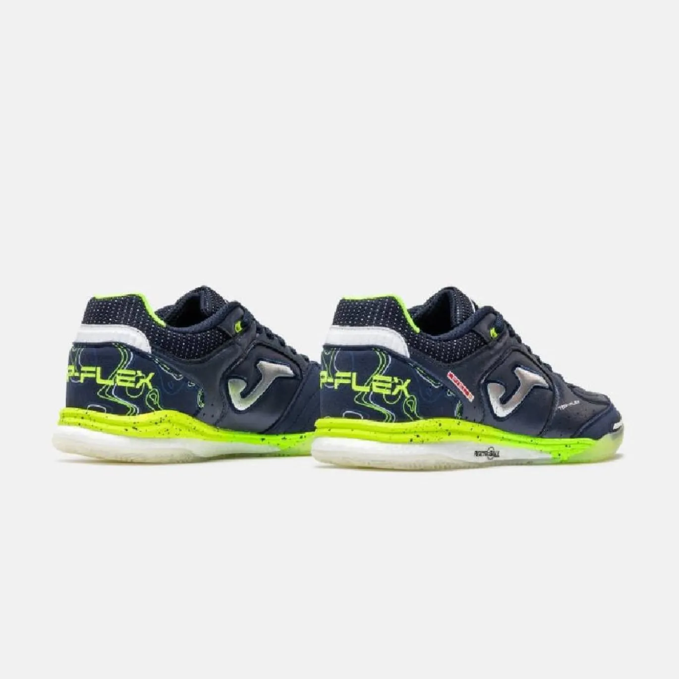 Joma Top Flex Rebound Zaalvoetbalschoenen (IN) Donkerblauw Felgeel Zilvergrijs