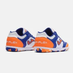 Joma Top Flex Zaalvoetbalschoenen (IN) Kids Wit Blauw Oranje