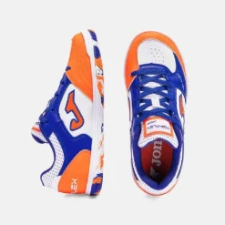 Joma Top Flex Zaalvoetbalschoenen (IN) Kids Wit Blauw Oranje
