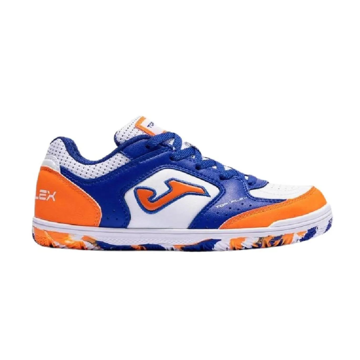 Joma Top Flex Zaalvoetbalschoenen (IN) Kids Wit Blauw Oranje