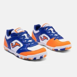 Joma Top Flex Zaalvoetbalschoenen (IN) Kids Wit Blauw Oranje