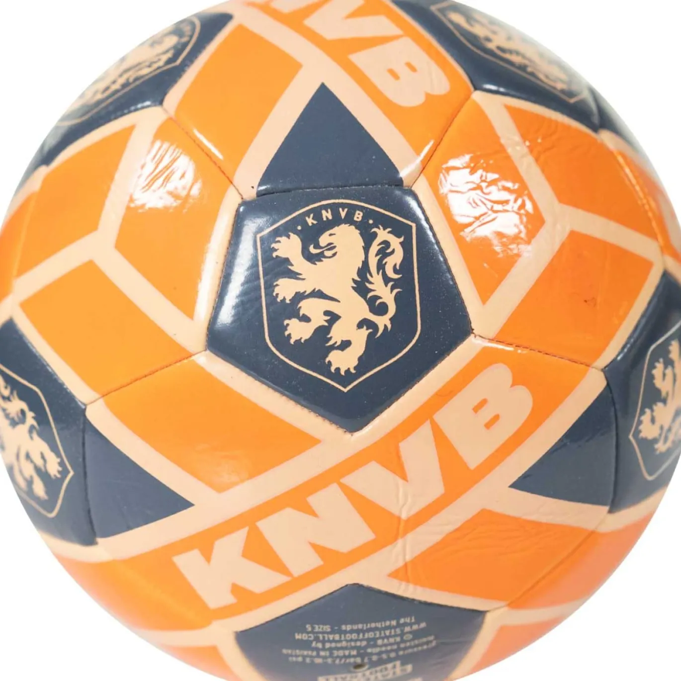 KNVB Logo Voetbal Maat 5 Oranje Donkerblauw