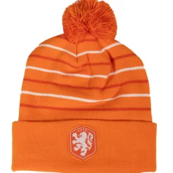 KNVB Muts Ponpon Oranje Wit