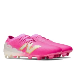New Balance Furon V8 Elite Gras Voetbalschoenen (FG) Felroze Wit Goud