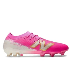 New Balance Furon V8 Elite Gras Voetbalschoenen (FG) Felroze Wit Goud