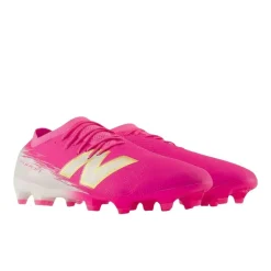New Balance Furon V8 Pro Gras Voetbalschoenen (FG) Felroze Wit Goud