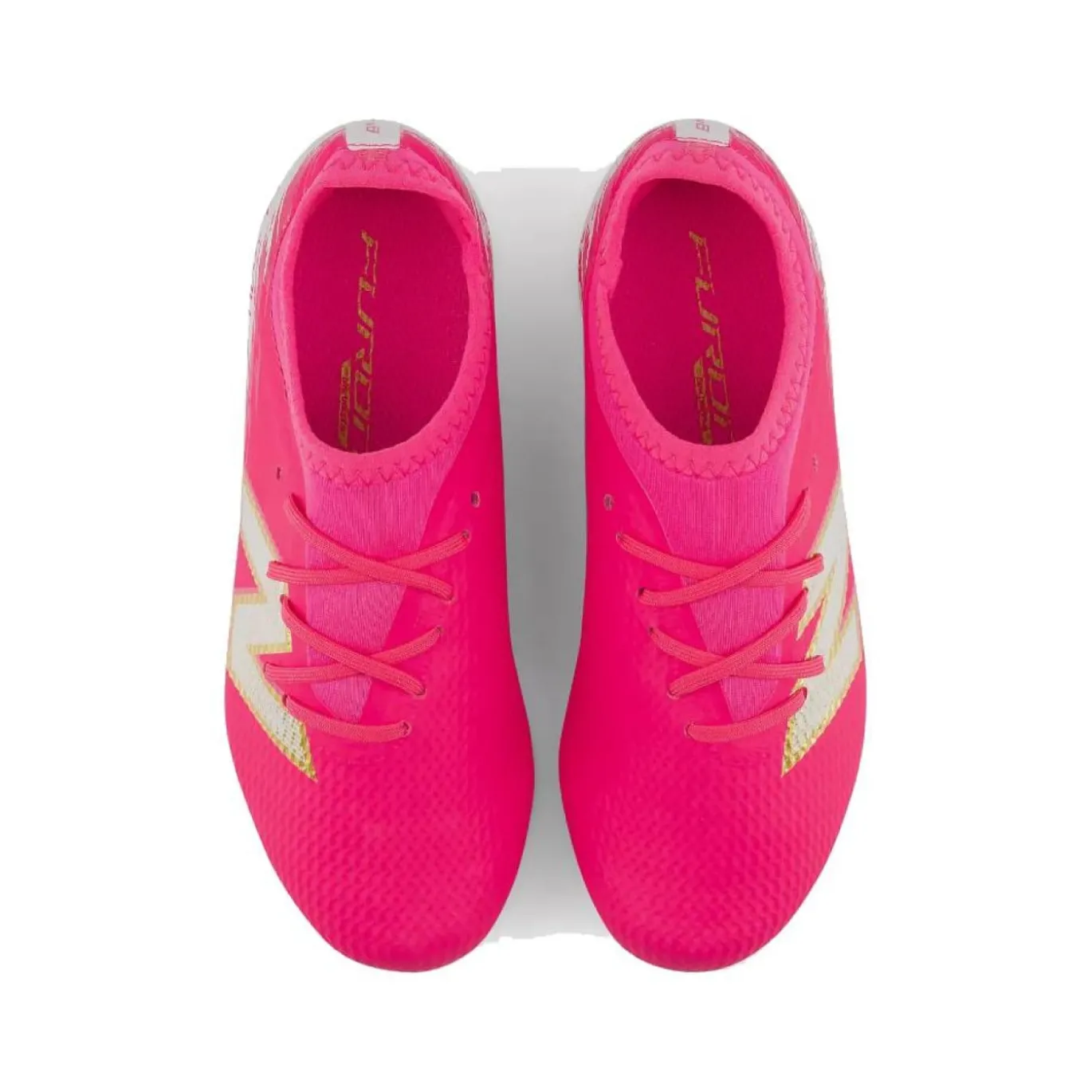 New Balance Furon V8 Team Gras Voetbalschoenen (FG) Kids Felroze Wit Goud