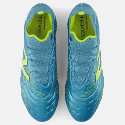 New Balance Tekela V5 Elite Low Gras Voetbalschoenen (FG) Metallic Blue Geel
