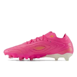 New Balance Tekela V5 Pro Low Gras Voetbalschoenen (FG) Felroze Wit Goud