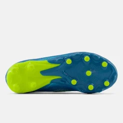 New Balance Tekela V5 Team Low Gras Voetbalschoenen (FG) Kids Metallic Blue Geel