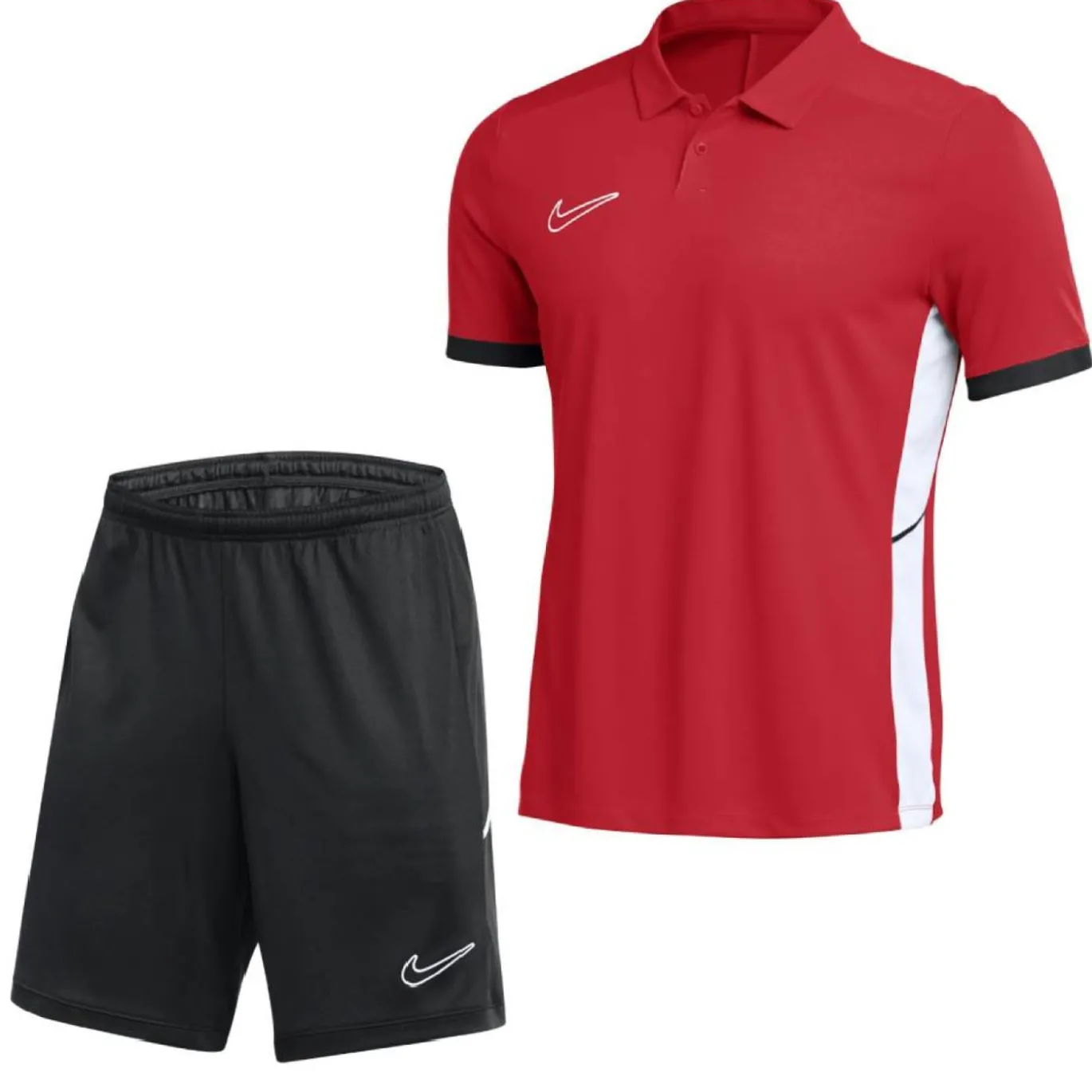 Nike Academy 25 Polo Trainingsset Kids Rood Zwart