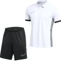 Nike Academy 25 Polo Trainingsset Wit Zwart Grijs