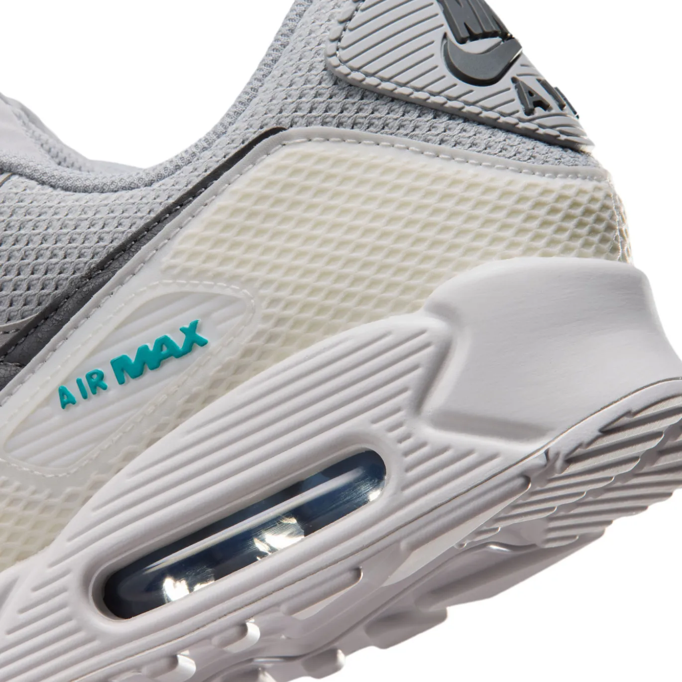 Nike Air Max 90 Premium Sneakers Grijs Zilvergrijs Zwart Turquoise