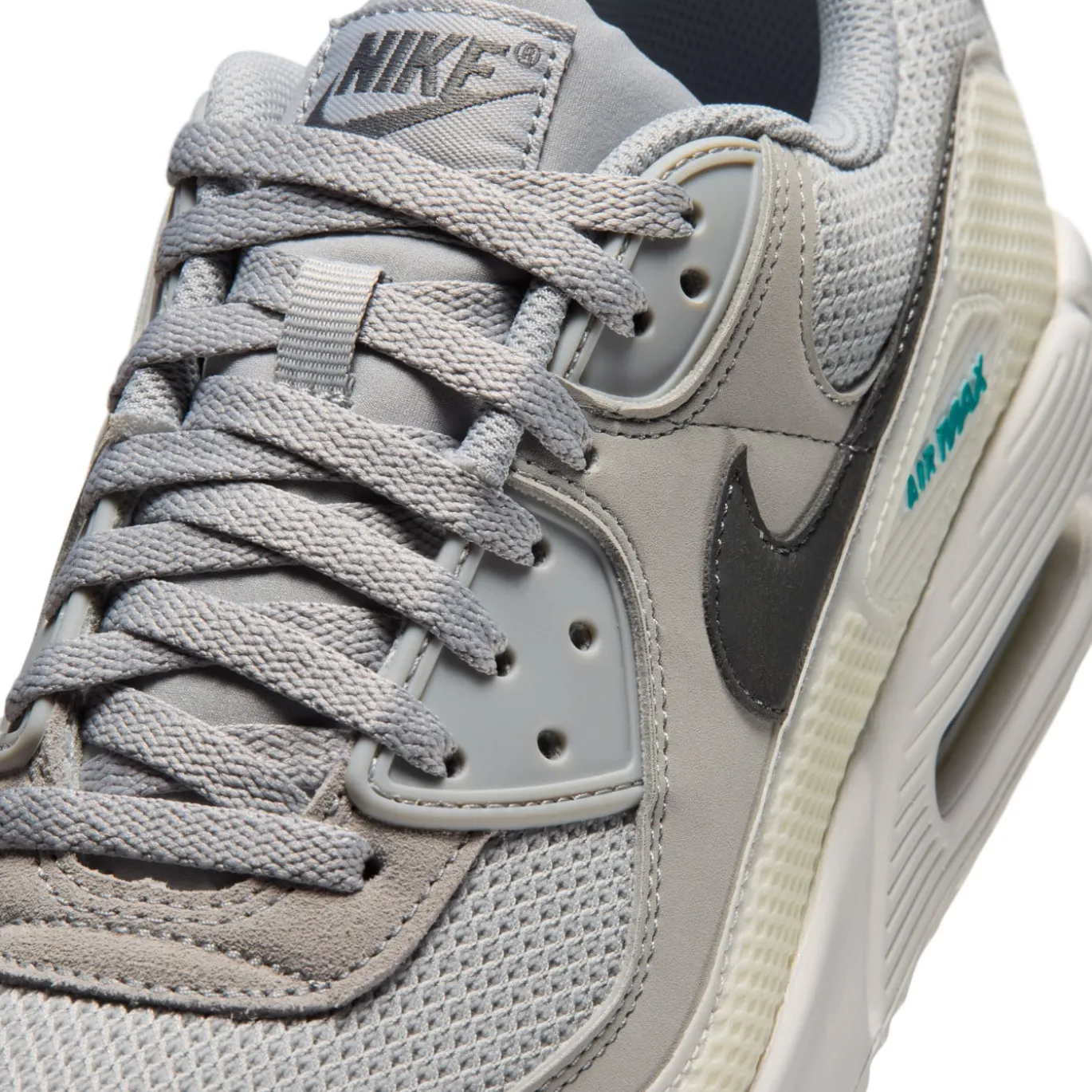 Nike Air Max 90 Premium Sneakers Grijs Zilvergrijs Zwart Turquoise