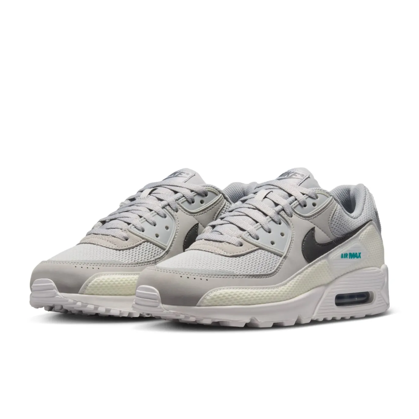 Nike Air Max 90 Premium Sneakers Grijs Zilvergrijs Zwart Turquoise