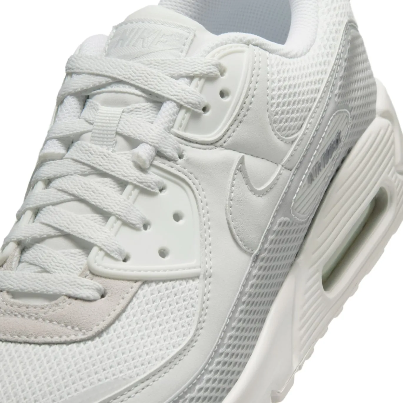 Nike Air Max 90 Premium Sneakers Zilvergrijs Wit Beige Grijs