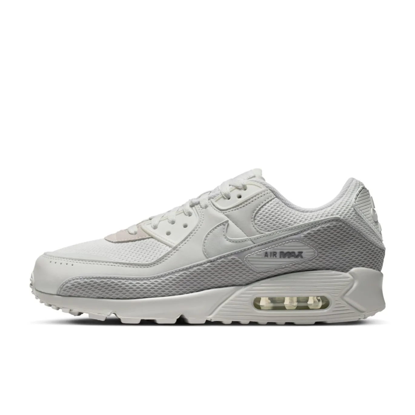 Nike Air Max 90 Premium Sneakers Zilvergrijs Wit Beige Grijs