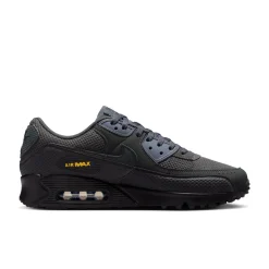 Nike Air Max 90 Premium Sneakers Zwart Antraciet Donkerblauw Geel