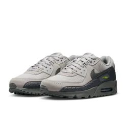 Nike Air Max 90 Premium Sneakers Beige Zwart Donkergrijs Neongroen