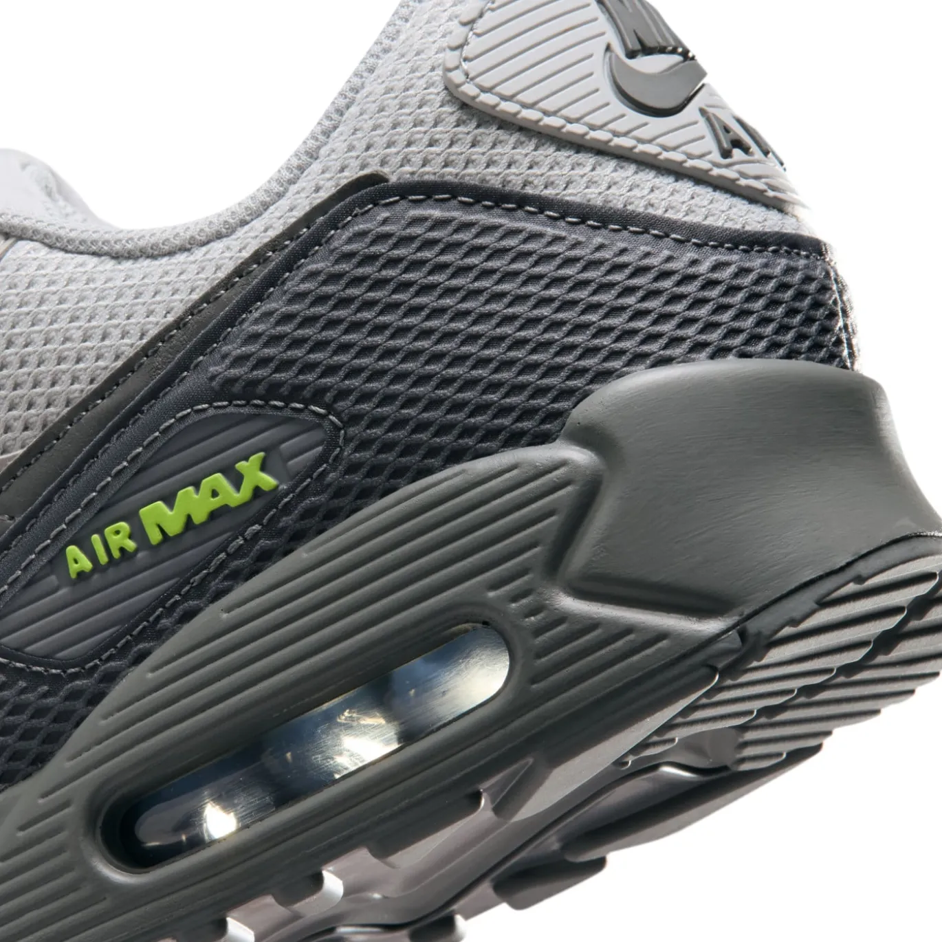 Nike Air Max 90 Premium Sneakers Beige Zwart Donkergrijs Neongroen