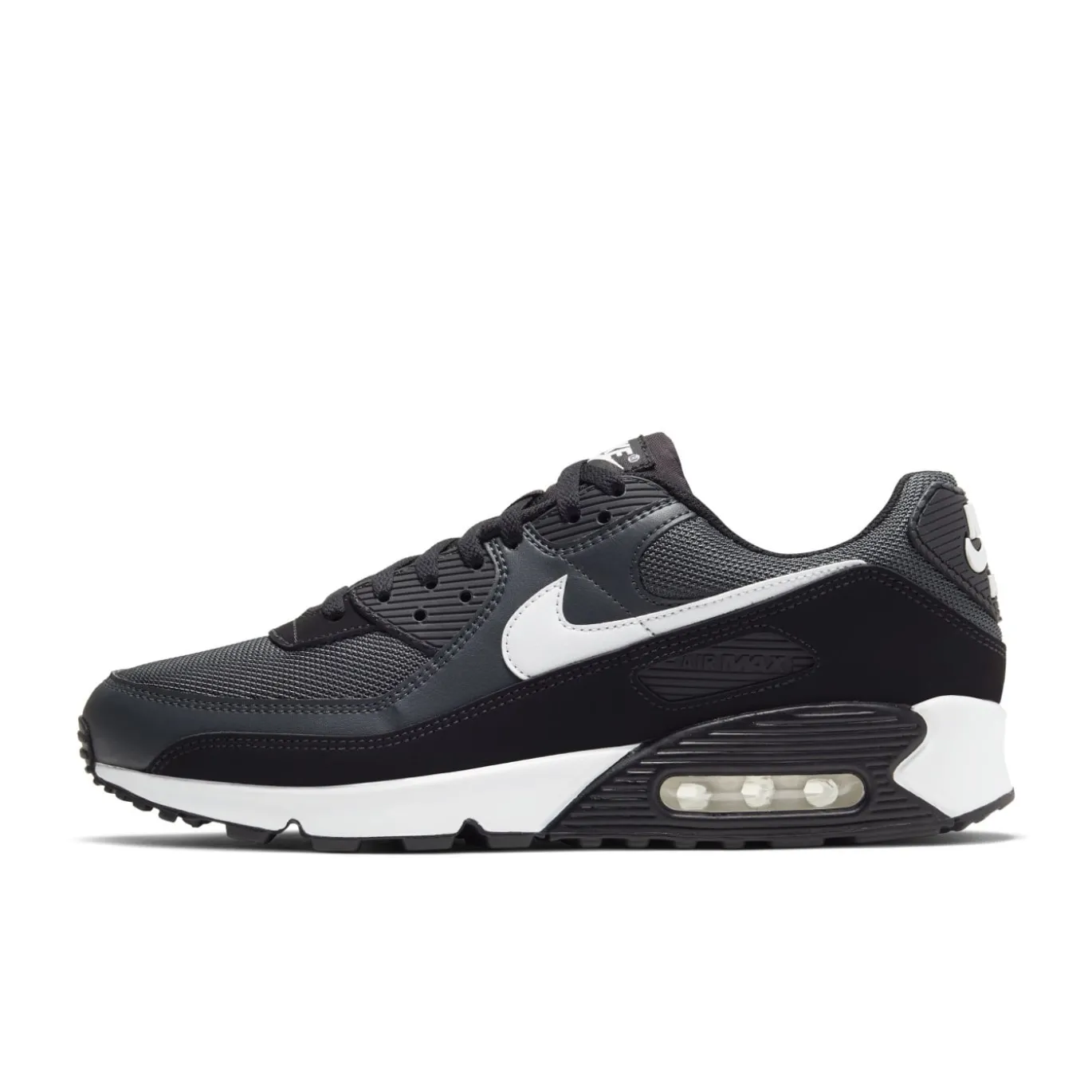 Nike Air Max 90 Sneakers Donkergrijs Wit Zwart