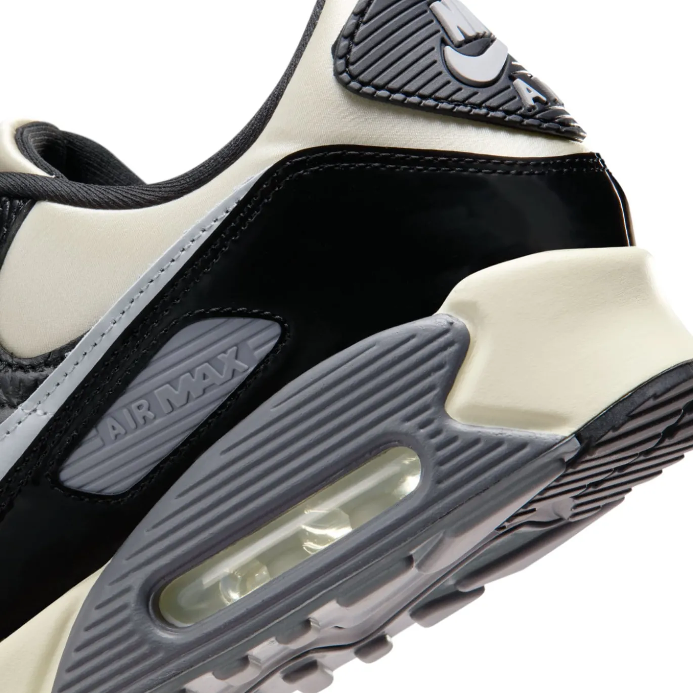 Nike Air Max 90 Sneakers Gebroken Wit Zwart Zilvergrijs