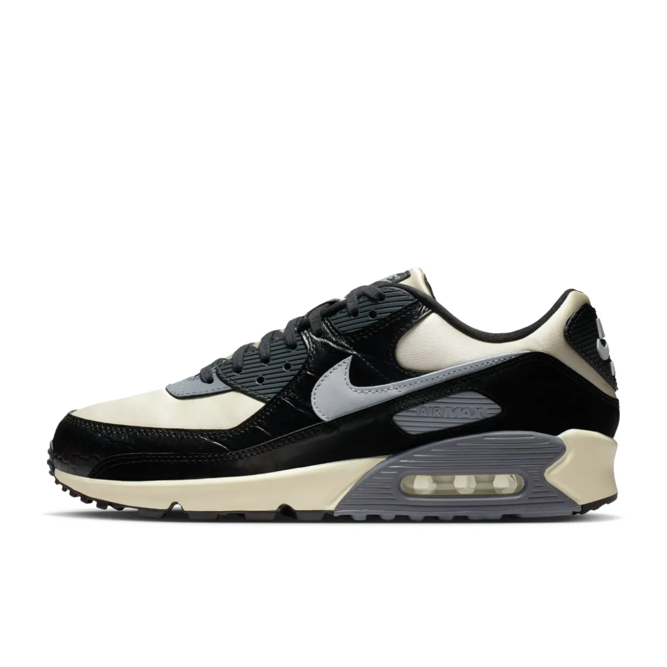 Nike Air Max 90 Sneakers Gebroken Wit Zwart Zilvergrijs
