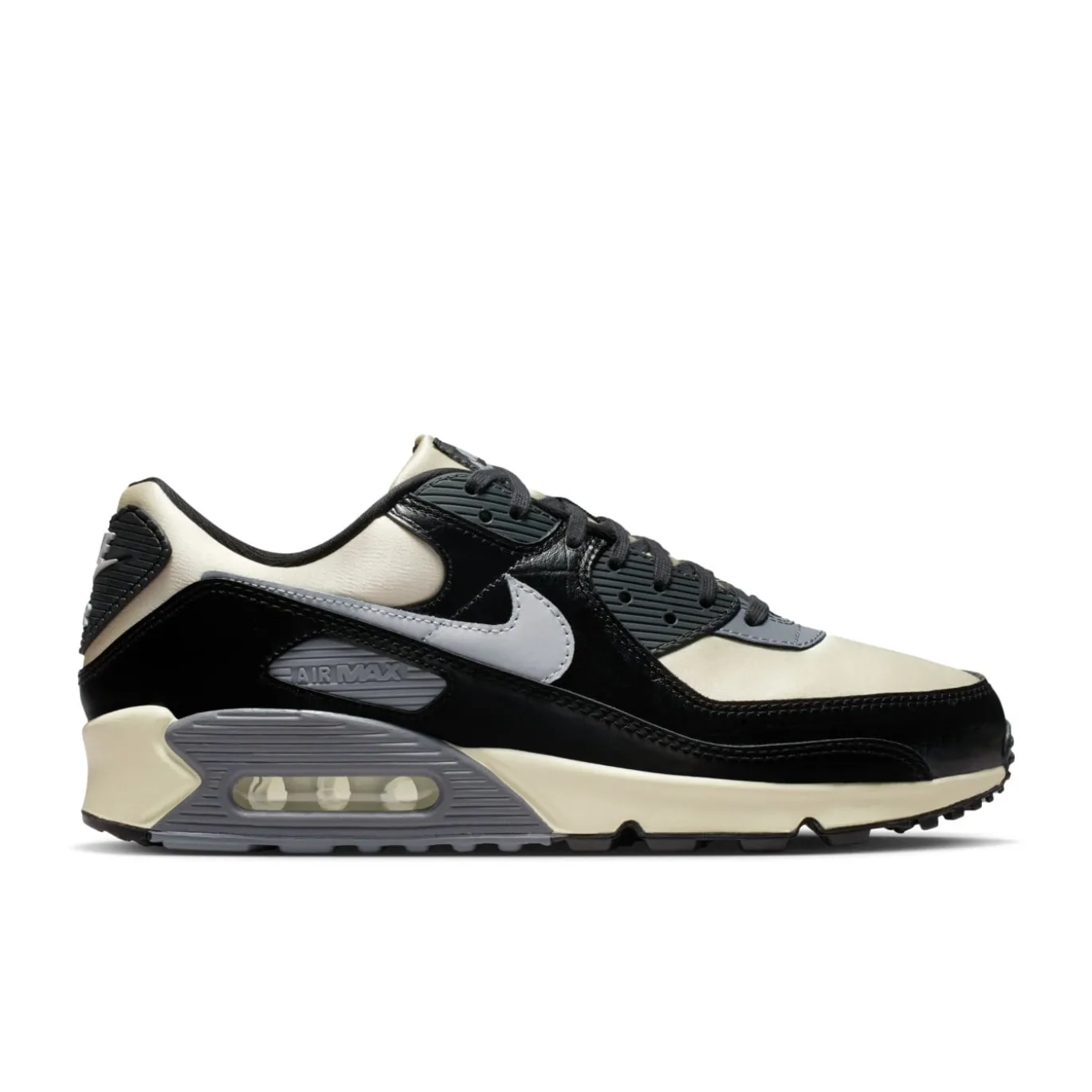 Nike Air Max 90 Sneakers Gebroken Wit Zwart Zilvergrijs