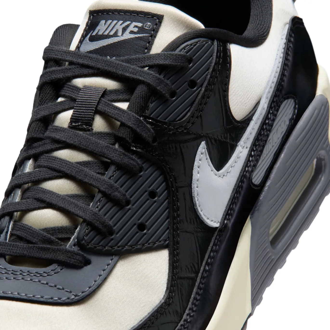 Nike Air Max 90 Sneakers Gebroken Wit Zwart Zilvergrijs