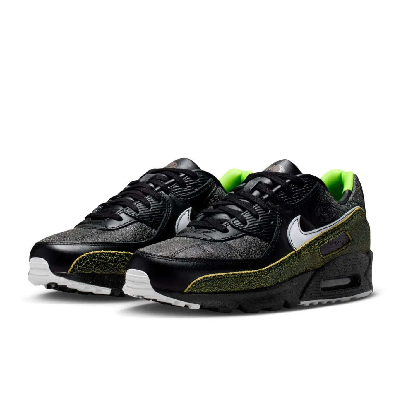 Nike Air Max 90 Tiempo Sneakers Zwart Wit Voltage Green