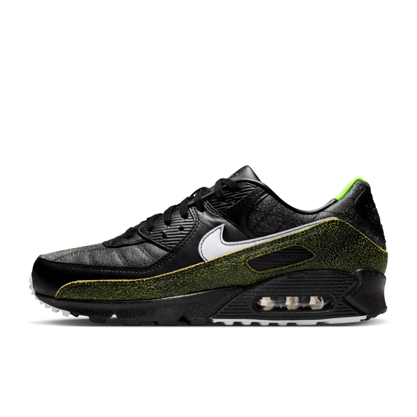Nike Air Max 90 Tiempo Sneakers Zwart Wit Voltage Green