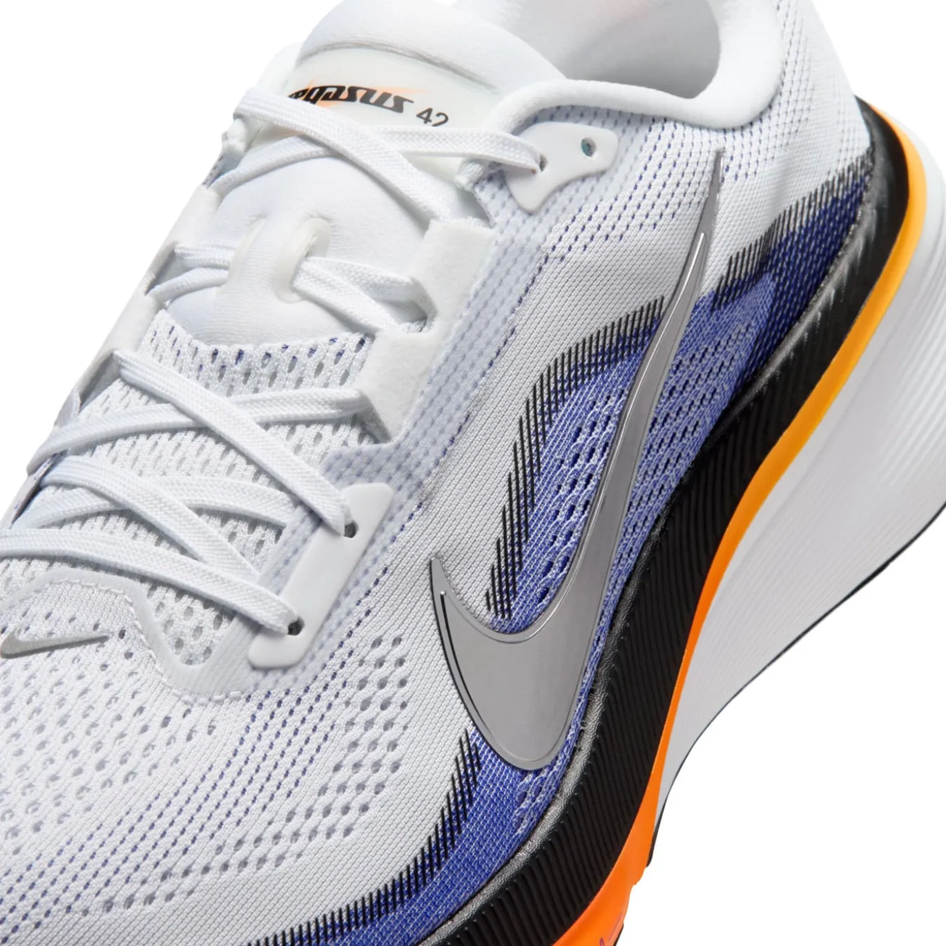 Nike Air Zoom Pegasus 42 Hardloopschoenen Wit Zilver Oranje Donkerpaars