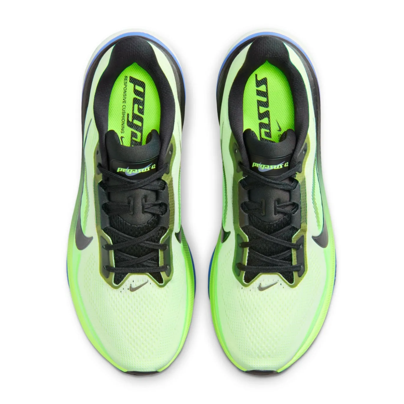 Nike Air Zoom Pegasus 42 Hardloopschoenen Neongroen Zwart Blauw