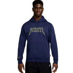 Nike Atletico Madrid Club Hoodie 2025-2026 Donkerblauw Felgeel
