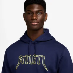 Nike Atletico Madrid Club Hoodie 2025-2026 Donkerblauw Felgeel