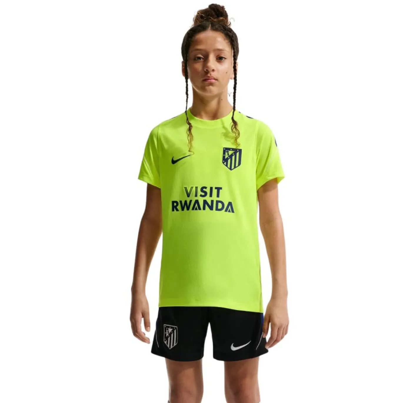 Nike Atletico Madrid Strike Trainingsshirt 2026-2027 Kids Neongroen Donkerblauw