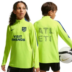 Nike Atletico Madrid Strike Trainingspak 1/4-Zip 2026-2027 Kids Neongroen Zwart Donkerblauw Wit
