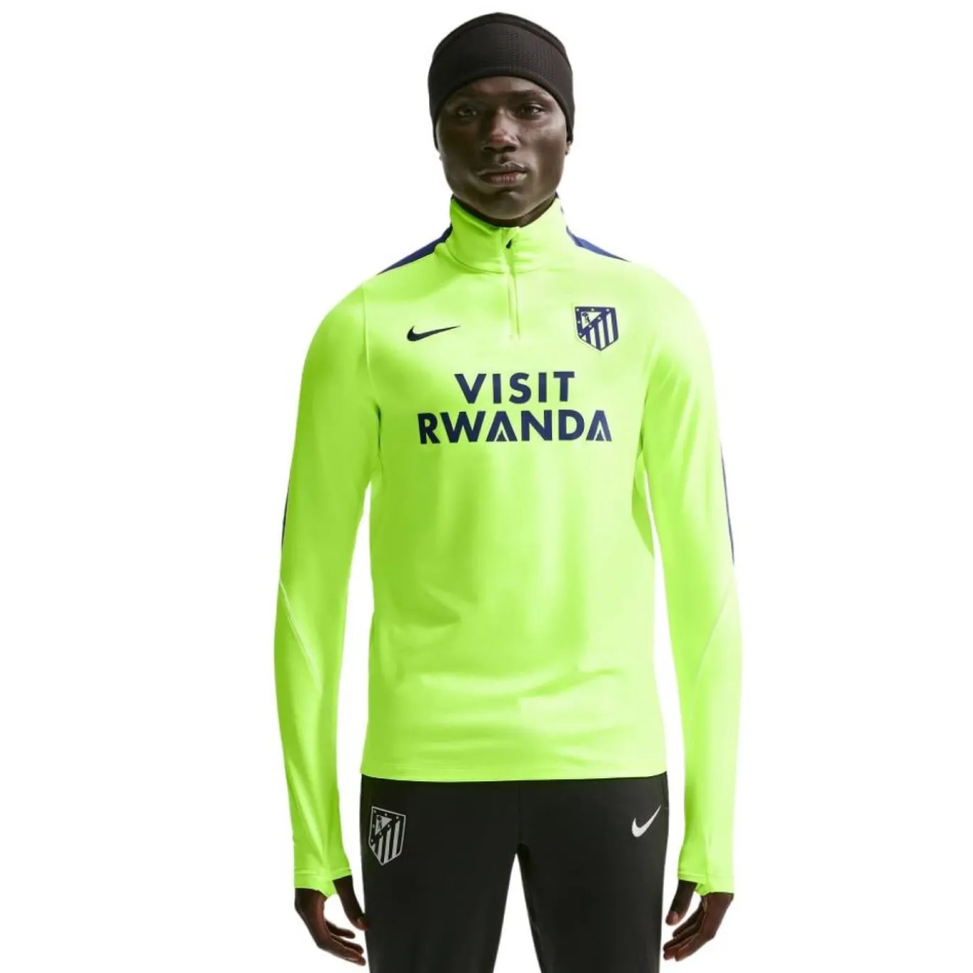 Nike Atletico Madrid Strike Trainingstrui 1/4-Zip 2026-2027 Neongroen Donkerblauw