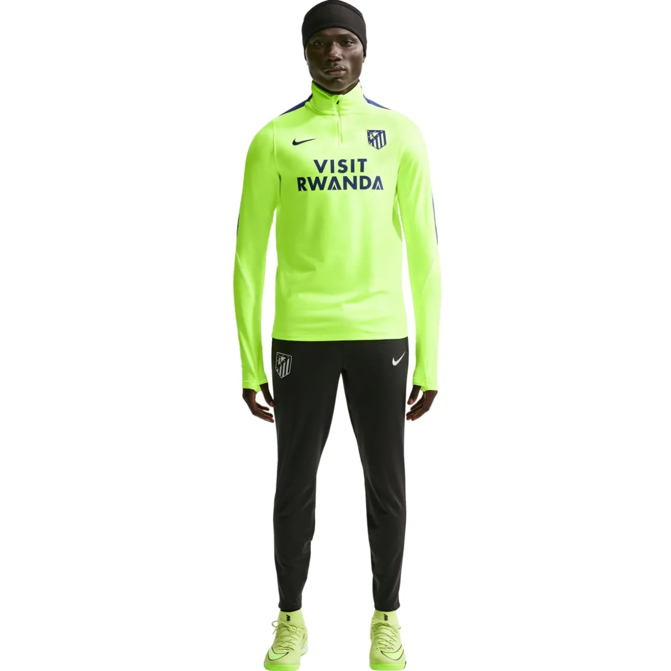 Nike Atletico Madrid Strike Trainingstrui 1/4-Zip 2026-2027 Neongroen Donkerblauw
