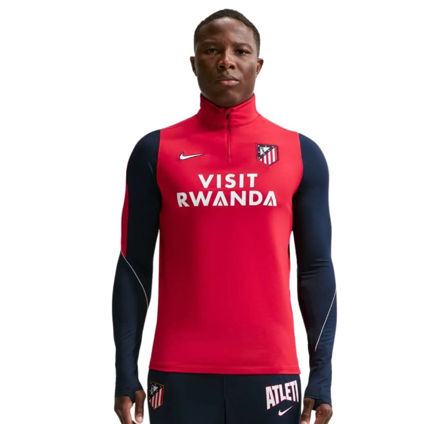 Nike Atletico Madrid Strike Trainingstrui 1/4-Zip 2026-2027 Rood Donkerblauw Wit